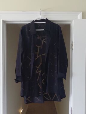 Donna Karan Black Tunic with Sheer Accents